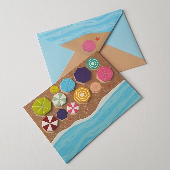 2 pcs C R Gibson Luxury Card Sea Balloons (1 Card with Envelope) - Picture 2 of 11